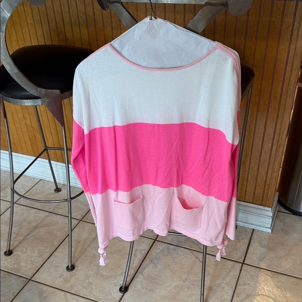 Lilly Pulitzer Pink and White Sweater